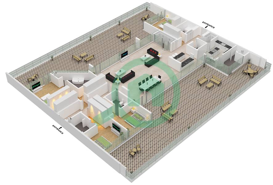 Porto Playa - 4 Bedroom Apartment Type/unit A / UNIT 17 Floor plan Type A Unit 17 Floor 3 interactive3D