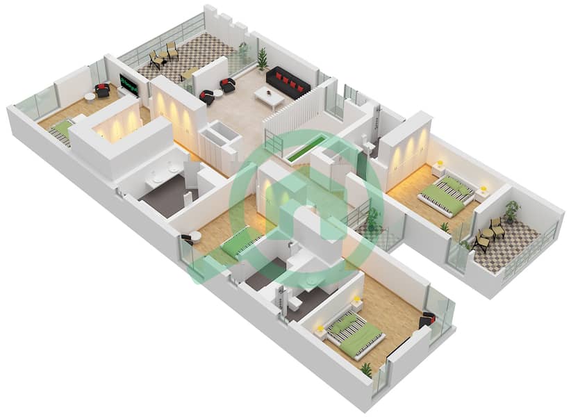 Harmony 3 - 5 Bedroom Villa Type A+GARDEN SUITE Floor plan A+Garden Suite First Floor interactive3D