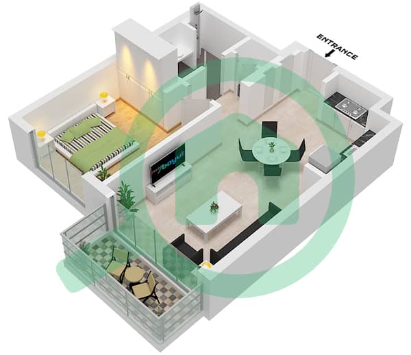 "Type 1A  
Unit 1,11 Floor 1-4 
Unit 1,7 Floor 5"