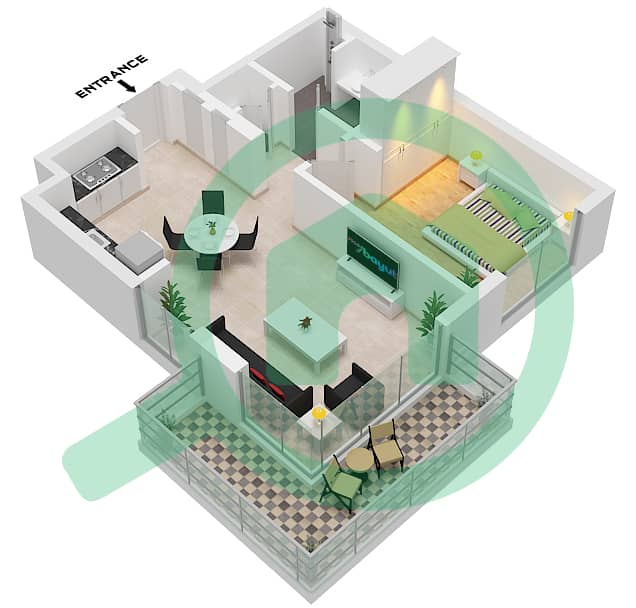 Sunridge - 1 Bedroom Apartment Type/unit 3A / UNIT 5 FLOOR 1-4 Floor plan "Type 3A 
Unit 5 Floor 1-4" interactive3D
