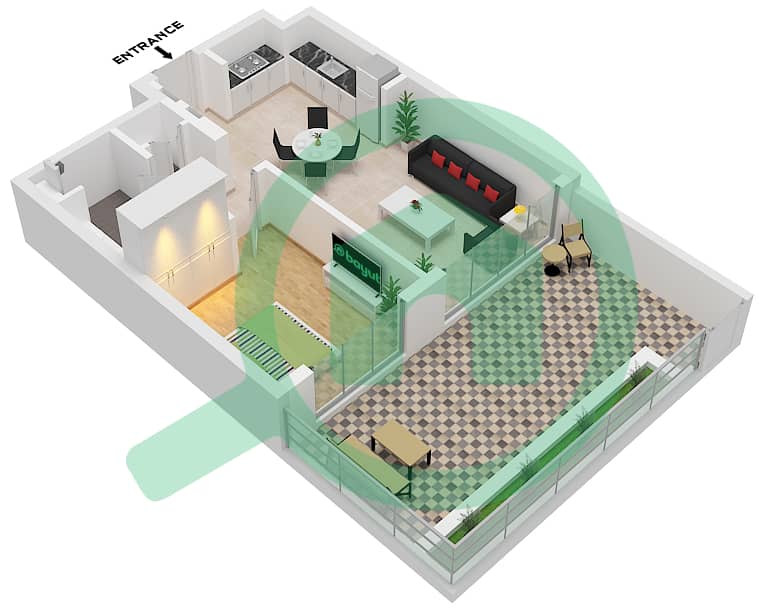 Sunridge - 1 Bedroom Apartment Type/unit 4B / UNIT G10 Floor plan "Type 4B Unit G10" interactive3D