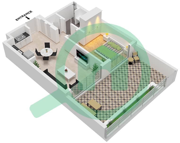 Sunridge - 1 Bedroom Apartment Type/unit 4C / UNIT G03 Floor plan "Type 4C Unit G03" interactive3D