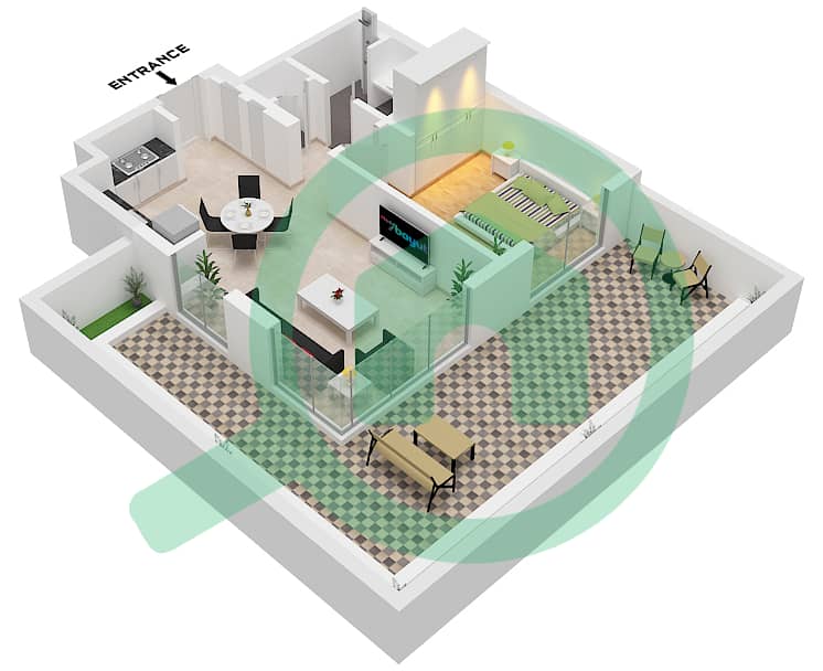 Sunridge - 1 Bedroom Apartment Type/unit 5A / UNIT G05 Floor plan "Type 5A Unit G05" interactive3D