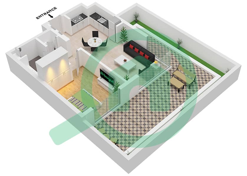 Sunridge - 1 Bedroom Apartment Type/unit 5B / UNIT G09 Floor plan "Type 5B Unit G09" interactive3D