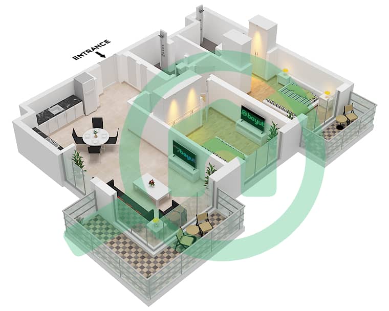 Sunridge - 2 Bedroom Apartment Type/unit 2B / UNIT 20 FLOOR 1-4 Floor plan "Type 2B 
Unit 20 Floor 1-4" interactive3D