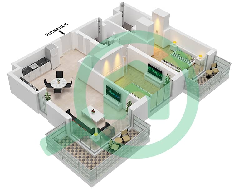 Sunridge - 2 Bedroom Apartment Type/unit 2C / UNIT 12,16 FLOOR 1-5 Floor plan "Type 2C 
Unit 16 Floor 1-4 
Unit 12 Floor 5" interactive3D