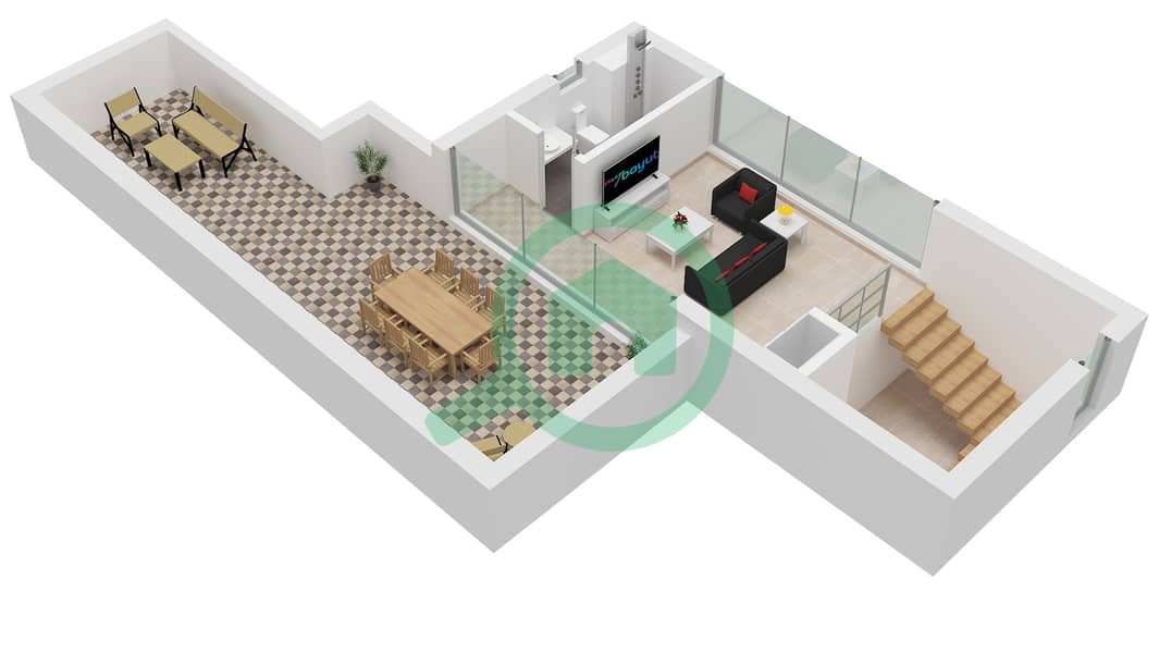 المخططات الطابقية لتصميم النموذج B فیلا 5 غرف نوم - فارم جاردنز Type B Roof interactive3D