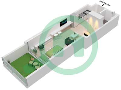 المخططات الطابقية لتصميم النموذج 1 شقة استوديو - بن غاطي جالاكسي برج A