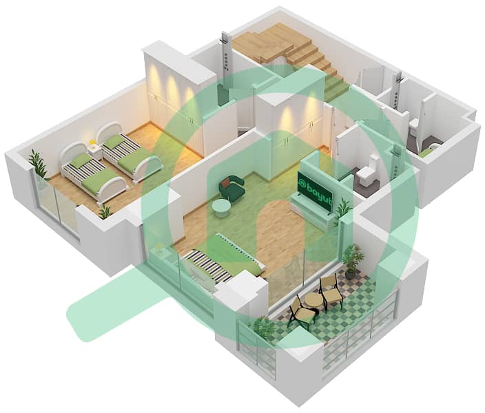 Eleganz by Danube - 2 Bedroom Apartment Type/unit B / UNIT 1,24 FLOOR 4 Floor plan "Type B Unit 1,24 Floor 4 Tower 2
Unit 1 Floor 4 Tower 5" interactive3D