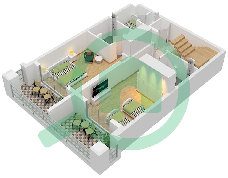 Eleganz by Danube - 2 Bedroom Apartment Type/unit C / UNIT 3,25 FLOOR 4 Floor plan Type C Unit 3 Floor 4 Tower 2 
Unit 3,25 Floor 4 Tower 5 interactive3D