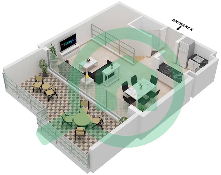 Eleganz by Danube - 2 Bedroom Apartment Type/unit D / UNIT 4,5 FLOOR 4 Floor plan Type D Unit 5 Floor 4 Tower 2 
Unit 4 Floor 4 Tower 5 interactive3D