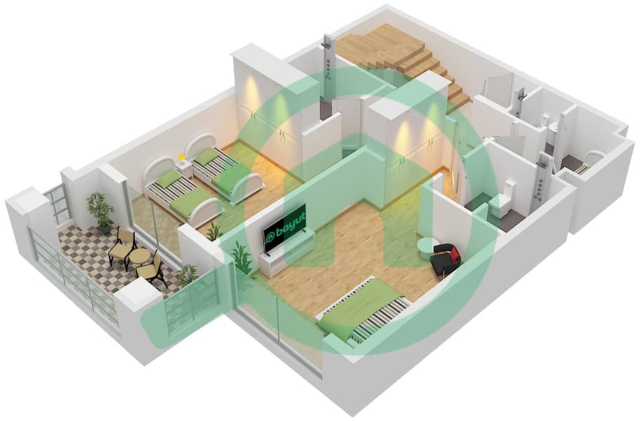 Eleganz by Danube - 2 Bedroom Apartment Type/unit E / UNIT 22 FLOOR 4 Floor plan Type E Unit 22 Floor 4 Tower 2 interactive3D