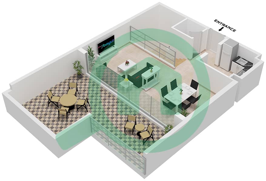 Eleganz by Danube - 2 Bedroom Apartment Type/unit E / UNIT 22 FLOOR 4 Floor plan Type E Unit 22 Floor 4 Tower 2 interactive3D