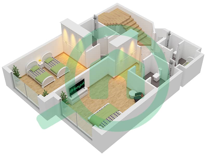 Eleganz by Danube - 2 Bedroom Apartment Type/unit F / UNIT 23 FLOOR 4 Floor plan Type F Unit 23 Floor 4 Tower 5 interactive3D