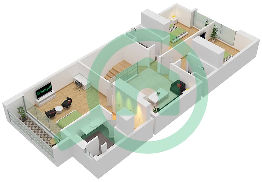 Eleganz by Danube - 4 Bedroom Townhouse Type/unit MID/UNIT A-2-A-9,B-2-B-9 Floor plan Type Mid Unit A-2-A-9,B-2-B-9,C-2-C-9,D-2-D-9 interactive3D