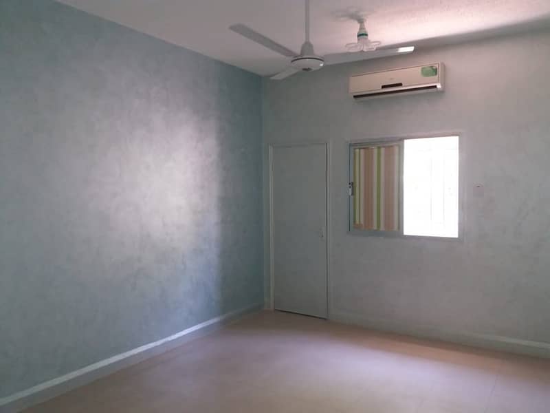 3 BHK S/S villa with majlis, living dining, maid room, covd parking, split A/C, garden area