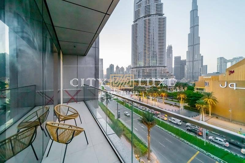 Luxury Furnished | Full Burj View | Big Balcony