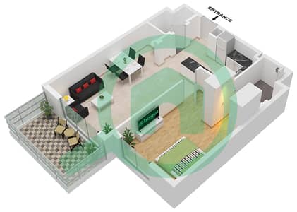 灵气优雅公馆 - 1 卧室公寓类型B戶型图