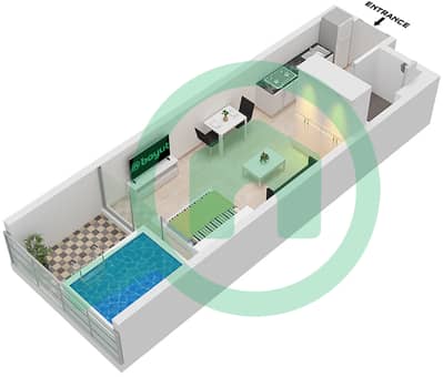 Samana Lake Views 2 - Studio Apartment Type A Floor plan