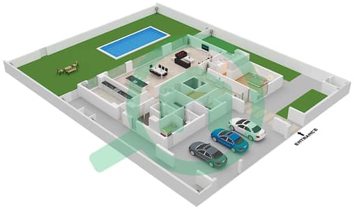 المخططات الطابقية لتصميم النموذج A فیلا 5 غرف نوم - اوبال جاردنز