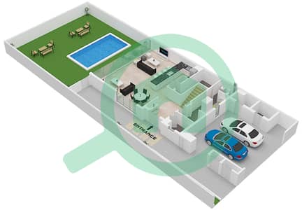 المخططات الطابقية لتصميم النموذج A فیلا 4 غرف نوم - اوبال جاردنز
