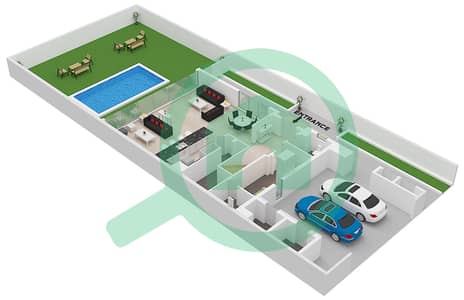 المخططات الطابقية لتصميم النموذج B فیلا 4 غرف نوم - اوبال جاردنز