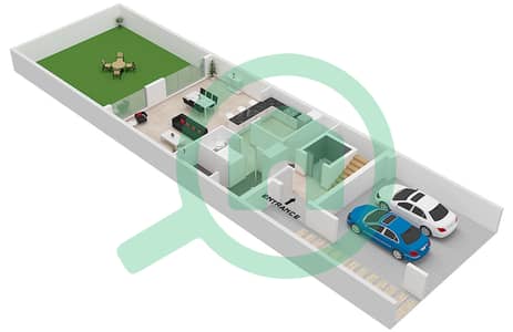 المخططات الطابقية لتصميم النموذج B تاون هاوس 4 غرف نوم - اوبال جاردنز