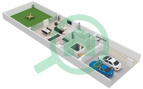 المخططات الطابقية لتصميم النموذج C تاون هاوس 4 غرف نوم - اوبال جاردنز
