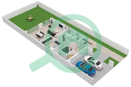 المخططات الطابقية لتصميم النموذج D تاون هاوس 4 غرف نوم - اوبال جاردنز