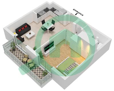 Sama Residence - 1 Bedroom Apartment Type/unit 1A20-1 / UNIT 5,6 Floor plan