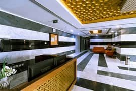 SAPRATE PARTITIONS 1150,SQRFT OFFICE AVAILABL FOR RENT C/AC NEAT CLEAN NEAR SHARJAH PALACE HOTEL OPPOST NESTO HYPERMARKET ON MAIN ROAD AL TAWUN ROUNDA