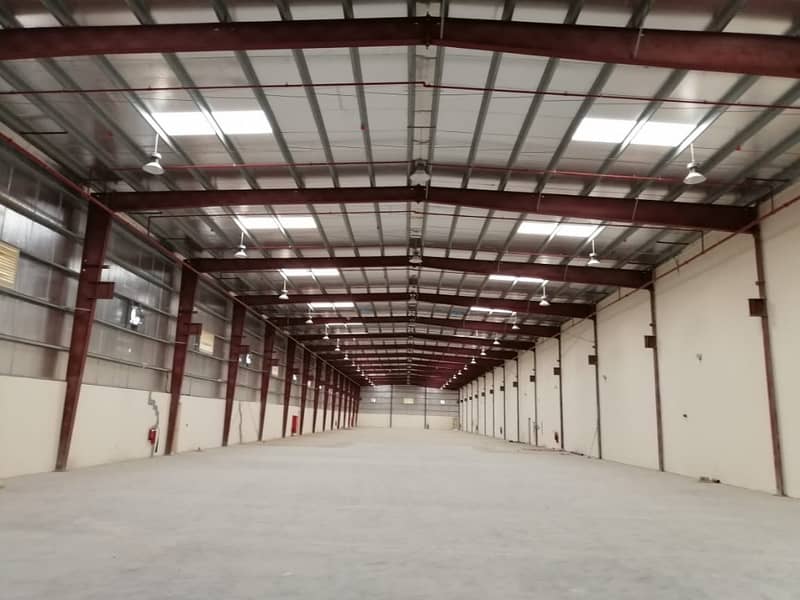 Main Road Facing 5500 Sqft Warehouse 80 kv Electricity For Rent in Ajman Industrial Area 1