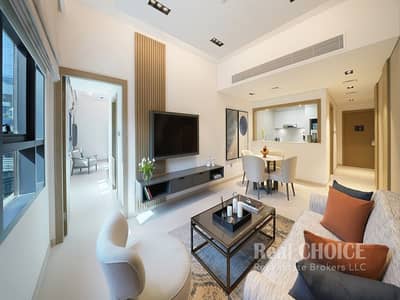 شقة فندقية 1 غرفة نوم للايجار في نخلة جميرا، دبي - CMTP-One-Bedroom-Type-C-Living-room-kitchen. jpg