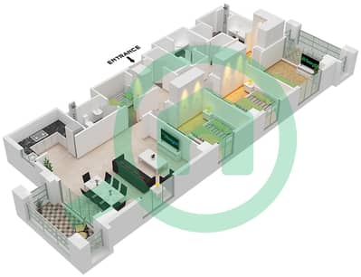 Cedar at Creek Beach Building 2 - 3 Bedroom Apartment Unit 7 FLOOR 2-7 Floor plan