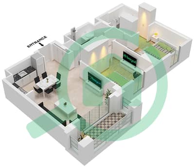 Cedar at Creek Beach Building 2 - 2 Bedroom Apartment Unit 9 FLOOR 2-7 Floor plan