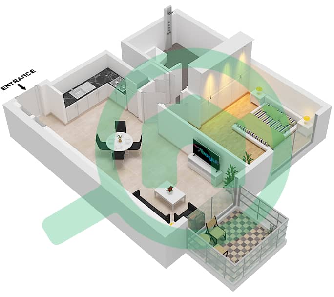 المخططات الطابقية لتصميم النموذج / الوحدة A,F/UNIT 2 FLOOR PODIUM3 شقة 1 غرفة نوم - ذا سانت ريجيس رزيدنسز برج 1 Type F Unit 2,5 Floor Podium3,Type F +
Unit 2,12 Floor 4-20,
Type A Unit 5,9 Floor 4-20
A,F/Unit 2,5 Floor Podium3 interactive3D