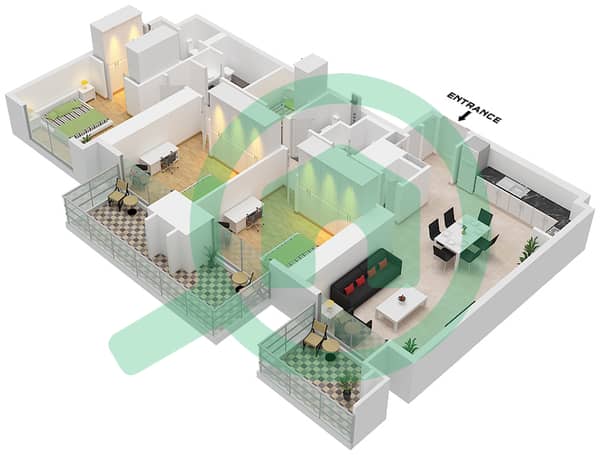 Type C1 Unit 1 Floor 23-43