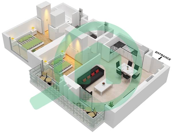 Type F1 Unit 2 Floor 45-64