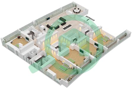 Ройал Атлантис Резорт - Апартамент 5 Cпальни планировка Тип/мера 1 UNIT 2 FLOOR 30,31,32