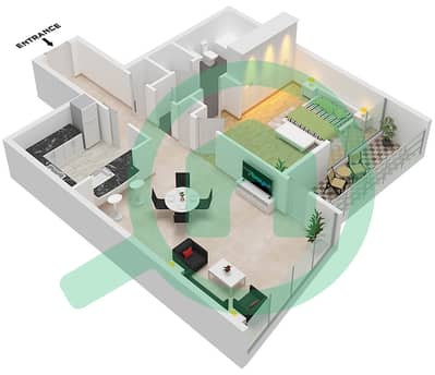 The Links West Tower - 1 Bed Apartments Type C Floor plan