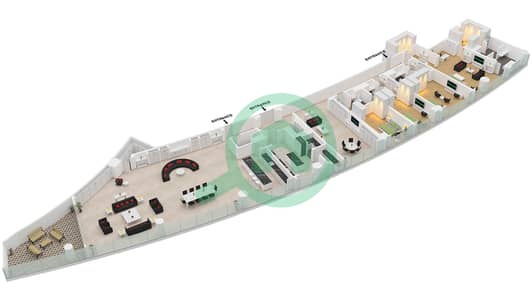 المخططات الطابقية لتصميم النموذج / الوحدة A / UNIT 1  GROUND FLOOR شقة 4 غرف نوم - ذا ريزيدنس برج خليفة