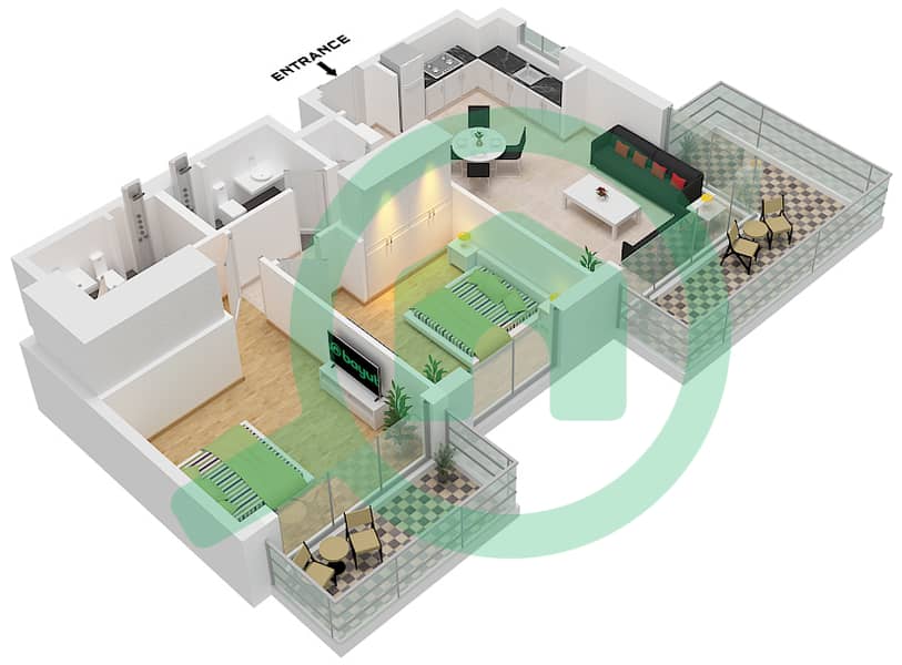 Гольф Гранд - Апартамент 2 Cпальни планировка Тип/мера 3A/UNIT 8,13 FLOOR PODIUM Type 3A Unit 8,13 Floor Podium
Unit 13,18 Floor 1-8 
Unit 12 Floor 9-10 interactive3D