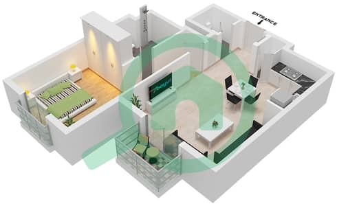 Granada - 1 Bedroom Apartment Type D Floor plan