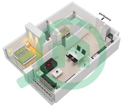 宫殿北部公寓 - 3 卧室联排别墅单位G02戶型图