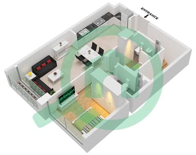 المخططات الطابقية لتصميم الوحدة G03 تاون هاوس 3 غرف نوم - بالاس ريزيدنسز نورث