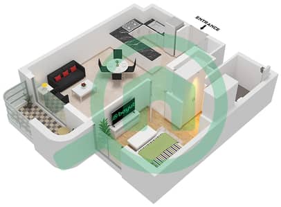 Manarat Living II - 1 Bedroom Apartment Type 5 Floor plan