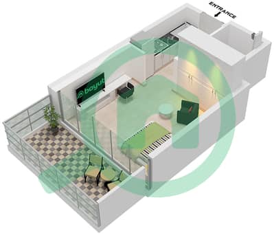 المخططات الطابقية لتصميم الوحدة 28 FLOOR 2-8 شقة استوديو - برج البنفسج
