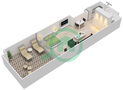 المخططات الطابقية لتصميم النموذج 10 شقة استوديو - وندسور السكني