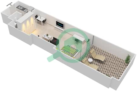 المخططات الطابقية لتصميم النموذج 11 شقة استوديو - وندسور السكني