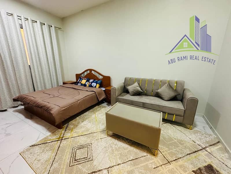 Furnished studio for monthly rent in Al Muwaihat 2, including bills